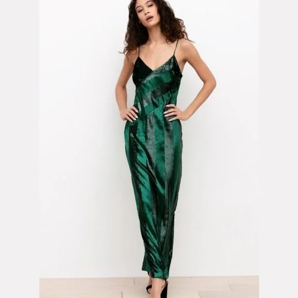 NWT Yumi Kim Emerald Green Jewel Twinkle Amelia Velvet Maxi dress sz M formal - Picture 4 of 16